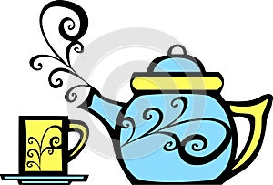 Swirl Teapot and Mug