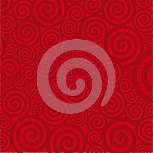 Swirl texture in red over background. Squared.