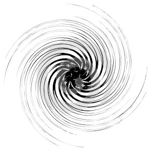 Swirl, twirl shape. Abstract geometric spiral isolated on white