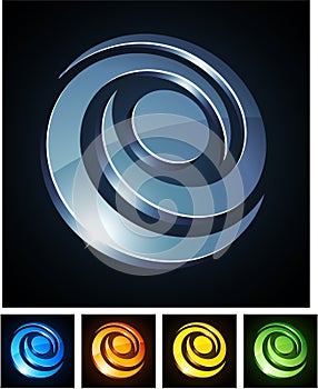 Swirl vibrant emblems.