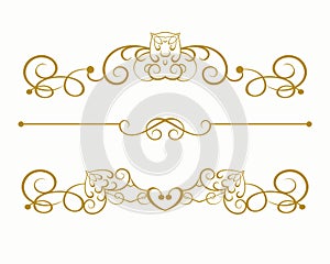 Swirl in vintage style on a white background. Vector isolated illustration Graphic line art. Antique scroll. Swirl elements