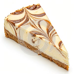 Swirled Cheesecake Slice isolated on white background