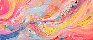 Swirling Abstract Acrylic Paint Design