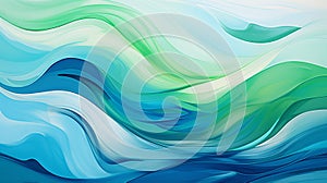 A swirling abstract design with blue and green tones that evoke feelings of calmness and serenity.