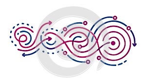 Swirling Abstract Pattern with Dots, Flow & Energy, vector design Generative AI