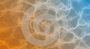 Swirling abstract pattern featuring a blend of warm orange and cool blue hues