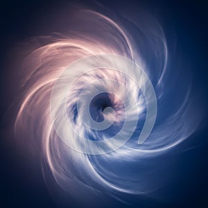 Swirling abstract pattern resembling a vortex or spiral galaxy, with a blend of soft pink