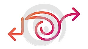 Swirling Arrow Directional Icon Vector, vector design Generative AI