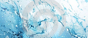 Swirling Blue Splash With Bubbles, Abstract Water Flow