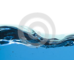 Swirling blue water on white