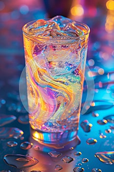 Swirling carbonation creates a mesmerizing pattern, inviting you to indulge in effervescent delight