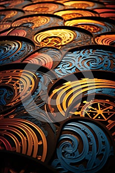 Swirling Carnival Rides: Vibrant Patterns in Motion photo