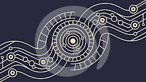 Swirling Circuit Pattern Background, Dynamic Digital Flow, vector design Generative AI