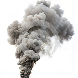A cloud of smoke isolated on white background photo