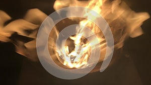 Swirling flames in firepot