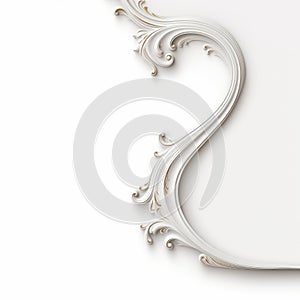 Swirling Gold Border: A Minimalistic 3d Modeling With Rococo-inspired Details