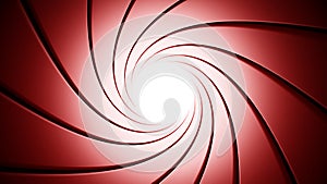 Swirling gun barrel background. Red color tones. 3D illustration