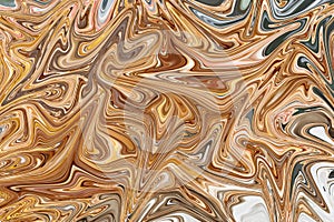 Swirling liquid light brown and cream pattern mixing