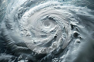 Swirling Majesty: Aerial View of a Mighty Hurricane. Concept Natural Disasters, Weather Phenomena,