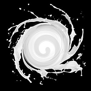 Swirling milk splash