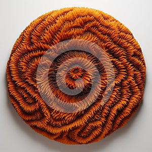 Swirling Orange Mushroomcore Paper Artwork With Ecological And Naturalistic Elements