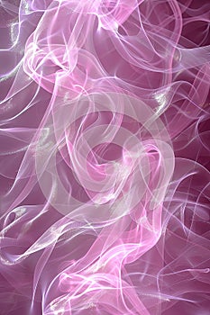 Swirling pink lights with glitter on a dark abstract background.