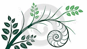 Swirling plant tendrils, organic and decorative vector design Generative AI