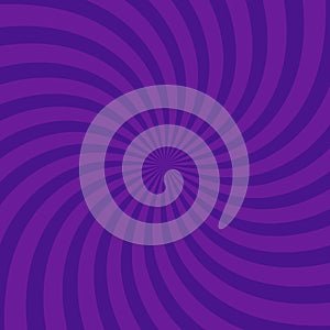 Swirling radial bright purple pattern background. Vector illustration for swirl design. Vortex starburst spiral twirl square.