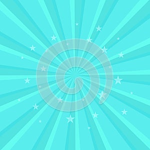 Swirling radial pattern stars background. Vortex starburst spiral twirl square. Helix rotation rays. Fun sun light beams