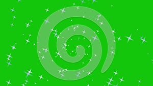 Swirling, rotating stars green screen