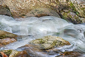 Swirling Rushing Water in Tennessee Mountain Stream