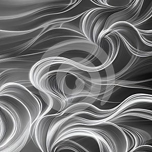 A swirling smoke pattern in black and white2, Generative AI