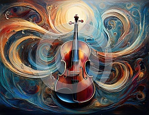 Swirling Symphony of Strings and Notes
