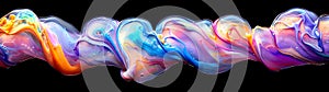 A colorful gelatinous fluid moves and morphs across the expansive ultra-wide display photo