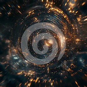 A swirling vortex of stars and light, cosmic energy