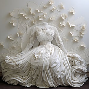 Swirling Vortexes: A Dreamlike Wedding Dress Sculpture