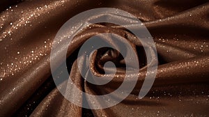 Swirling Vortexes: Lurex Fabric In Medium Brown