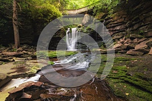 Swirling water at Elakala Falls in Blackwater State Park West Virginia