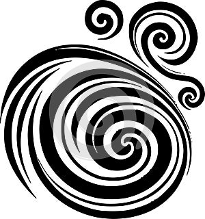 Swirls - minimalist and flat logo - vector illustration