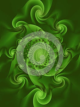 Swirls Spirals Whirlpool Green