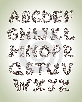 Swirly alphabet