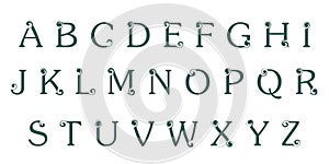 Swirly alphabet, vector