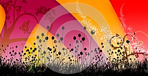 Swirly colorful background cover design image 1