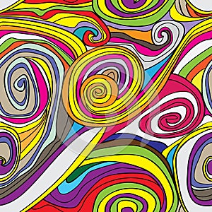 Swirly drawn seamless pattern photo