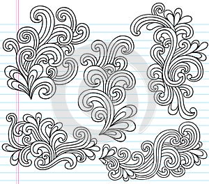 Swirly Notebook Doodles Vector Illustration