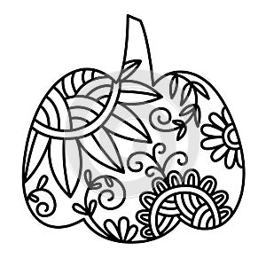 Swirly Patterned Decorative Pumpkin Clip art