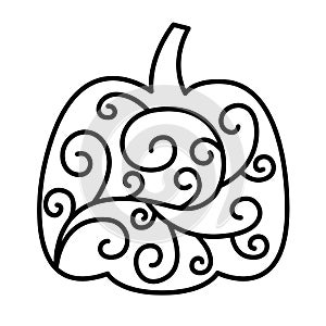 Swirly Patterned Thanksgiving Pumpkin Clip art