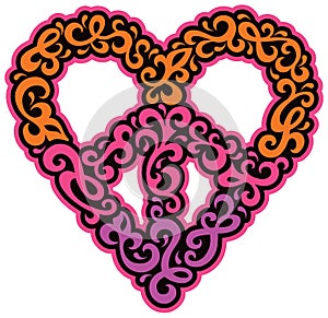 Swirly Peace Heart