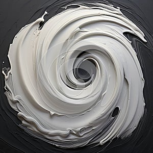 Swirly Photorealistic Paint On Dark Background With Monochromatic White Figures