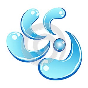 Swirly water drops symbol